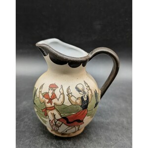 Gres d Art Basque G Gaitauld R Mauleon French Folk Art Pottery Pitcher Dancers