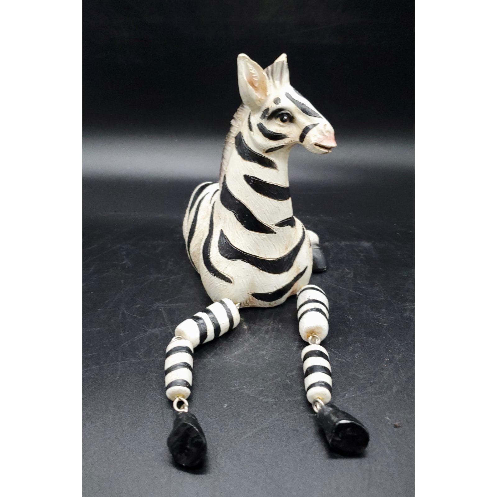 Vintage Resin Black & White Shelf Sitter Figurine Zebra With