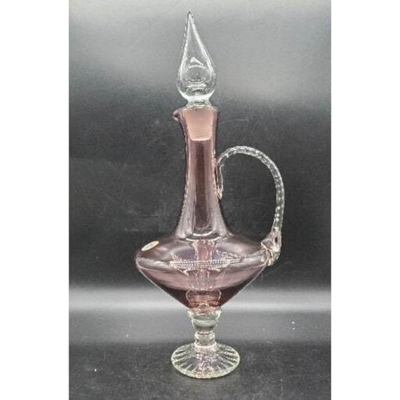 工芸品 MCM Decanter Vintage Mid-century Modern MCM Empoli Amethyst Decanter Stopper