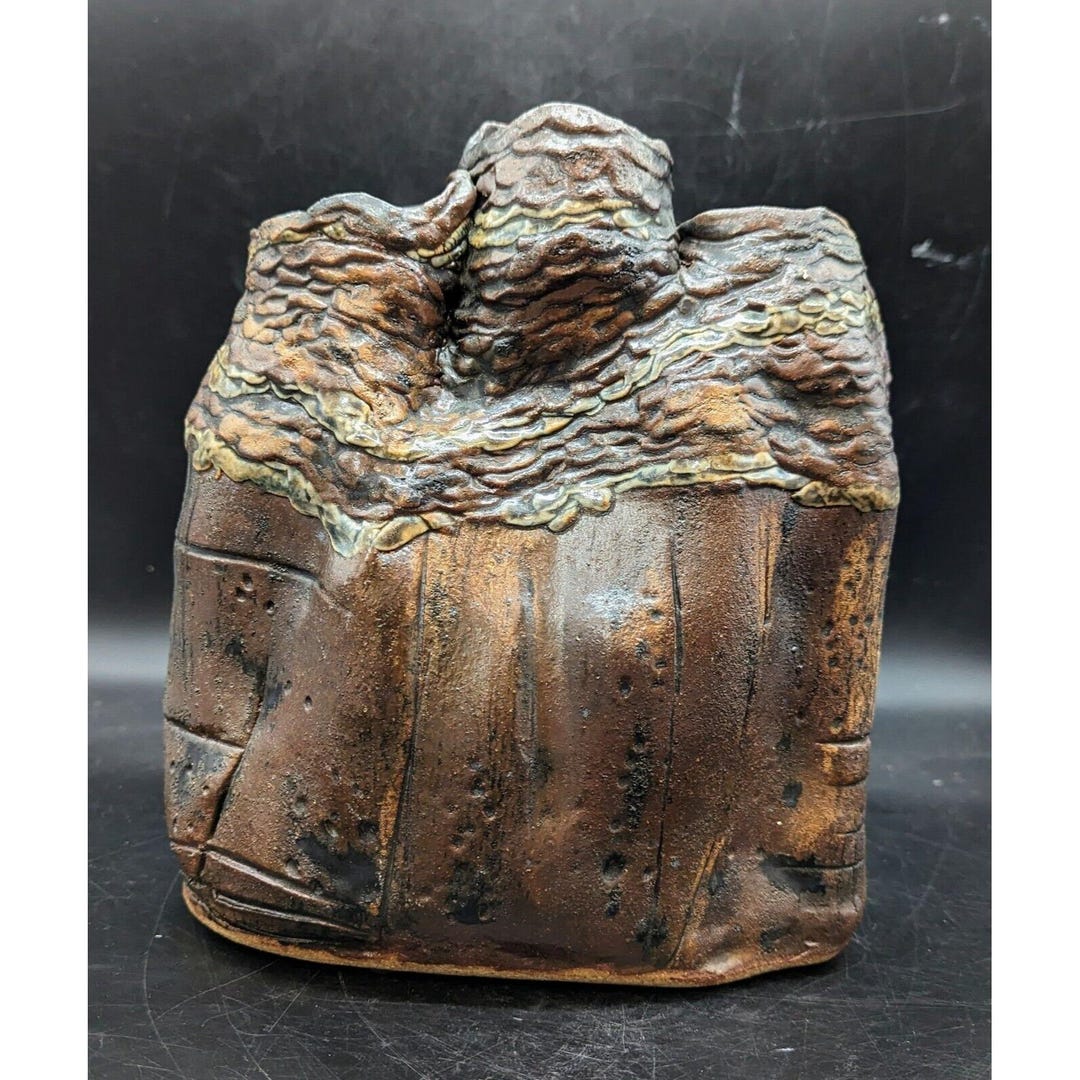 Vintage Studio Art Pottery 3 Compartment Brown Vase Signed DLP 9.75" - Etsy