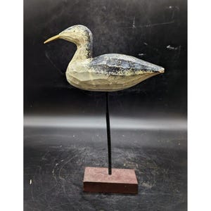 Vintage Wooden Wood Carved Folk Art Sandpiper Bird Shorebird 11&quot;