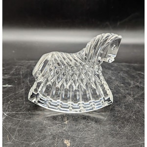 Vintage Irish Waterford Crystal Glass Toy Rocking Horse Figurine Paperweight