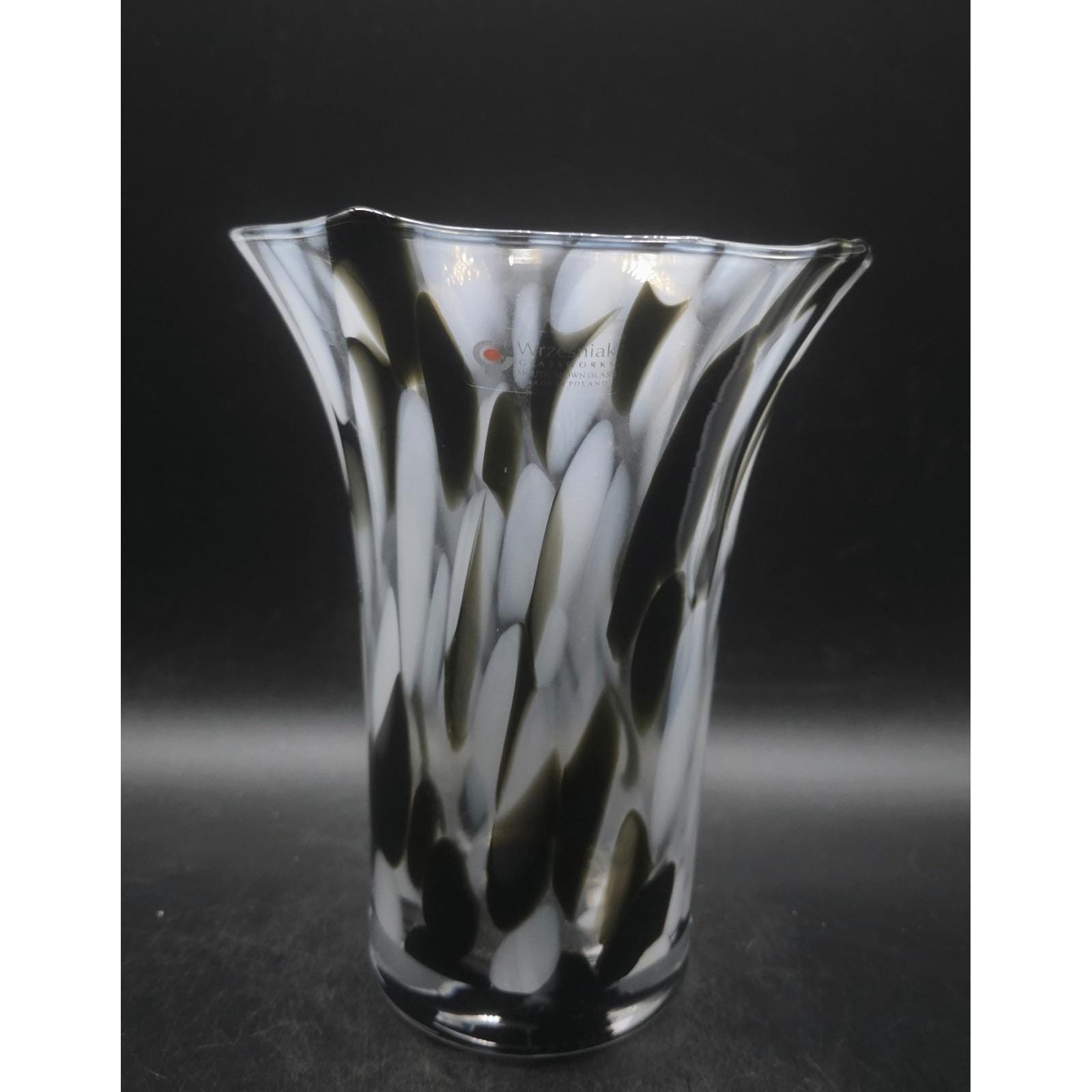 Tadeusz Wrzesniak HSG Ladnaポーランドハンドメイド花瓶 Vintage Wrzesniak Glassworks Handblown Art Glass Vase Poland Maker