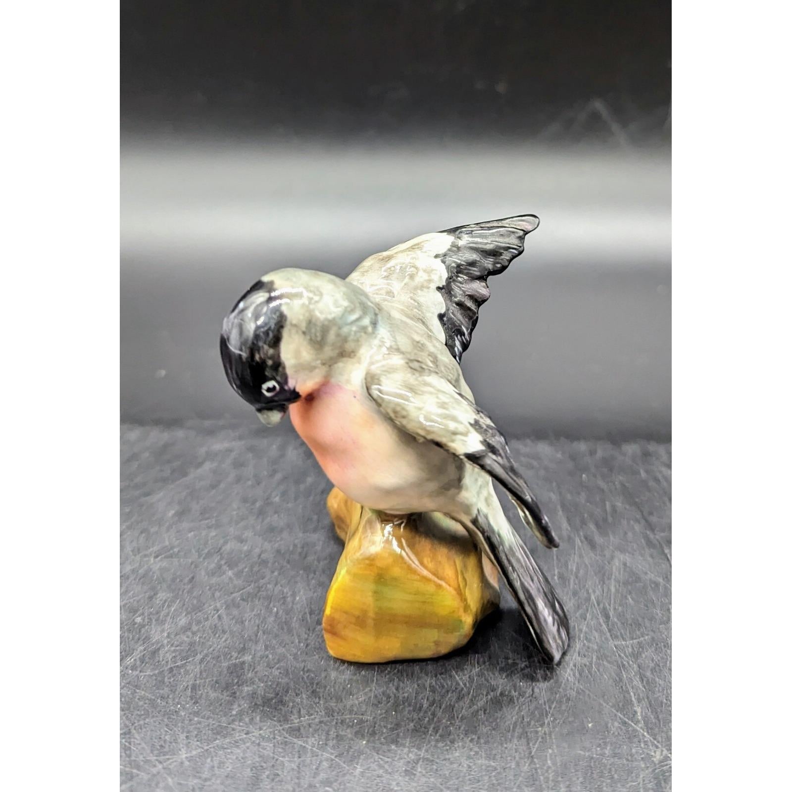 Vintage Crown Staffordshire Bird Finch Log Signed JT Jones