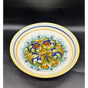Large Vintage 11.25&quot; Ceramica Nova Deruta Italy Pasta Salad Serving Bowl
