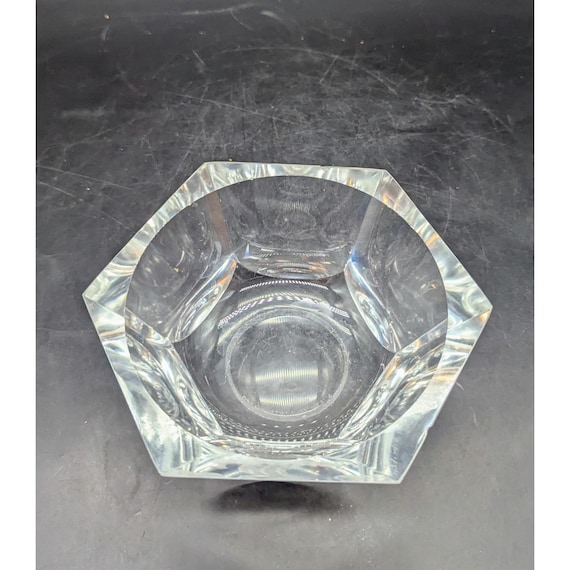 XODAS ボウル Candy Bowl ボロシリケイトガラス SG Fume Vintage Orrefors Crystal Etched Hexagonal Bowl Candy Dish Viking