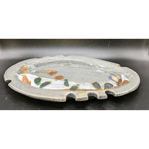 Vintage Studio Art Pottery Stoneware Decorative Plate Platter Handmade Signed 10&quot;