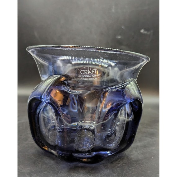 Vintage Chet Cole USA Signed Abstract Hand Blown Art Glass Vase