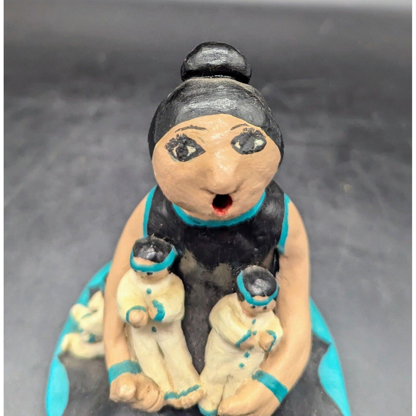 【現地購入】ネィティブアメリカン　ストーリーテラー人形　1990年代 Vintage Native American Storyteller Doll Pueblo Tribal Signed