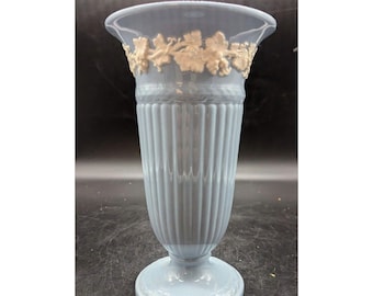 Wedgwood of Etruria & Barlaston Trumped Vase Embossed Queen&#39;s Ware England 8.5&quot;