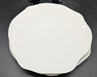 Juego de 3 platos llanos ondulados de porcelana blanca NewWave de Villeroy & Boch, fabricados en Alemania, 21,5 cm (8,5 pulgadas).