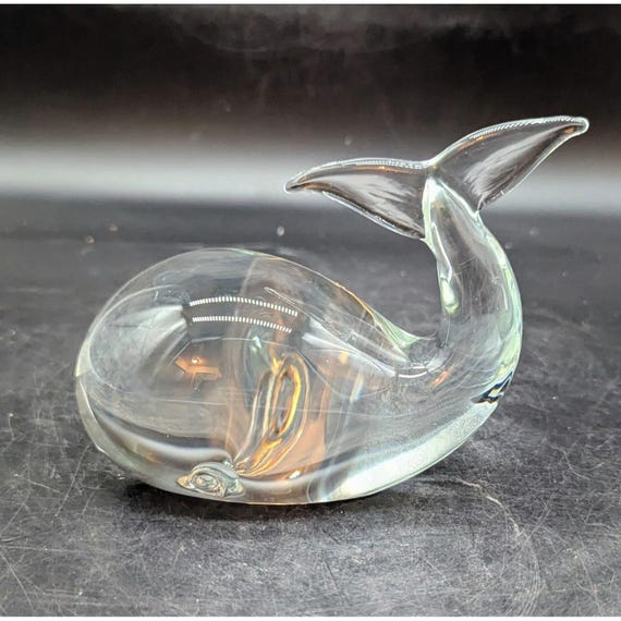 Vintage Licio Zanetti Murano Italy Art Glass Signed Whale