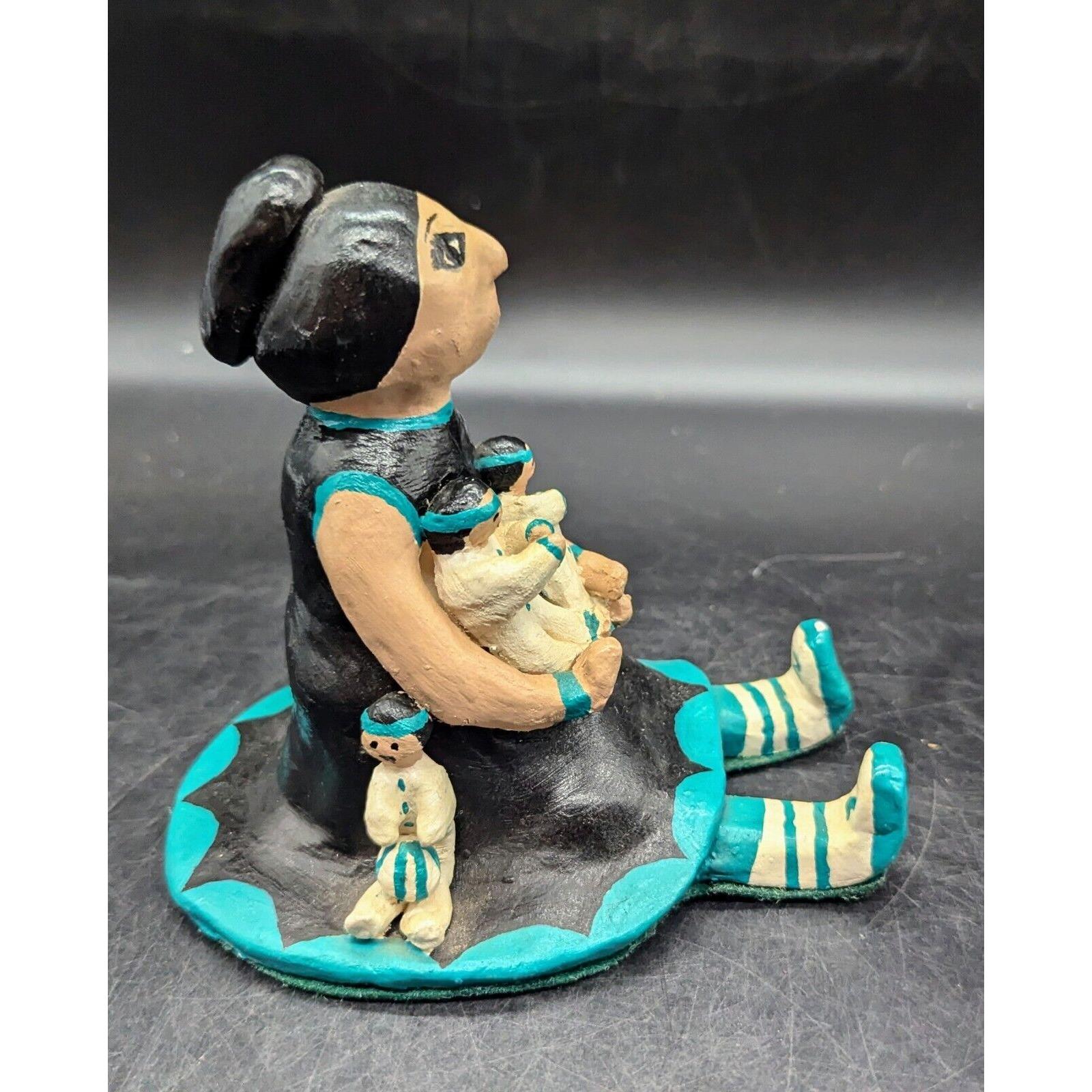 【現地購入】ネィティブアメリカン　ストーリーテラー人形　1990年代 Vintage Native American Storyteller Doll Pueblo Tribal Signed