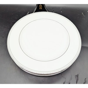 Set/4 Vintage Royal Doulton Paramount Platinum Dinner Plate 10.75&quot;