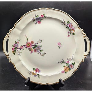 Bernardaud Limoges France Regalia Floral Scalloped Porcelain Serving Platter 15&quot;