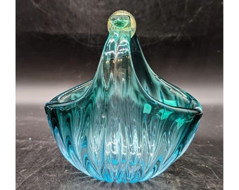 Rare Exquisite Vintage Murano Glass Basket by Alfredo Barbini
