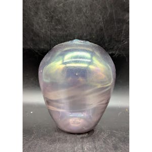 Vintage Purple Iridescent Art Glass Vase Swirl 5.25&quot;