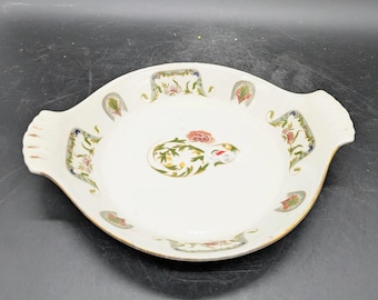 Lourioux Le Faune Fireproof Porcelain Floral Gratin Dish Made in France 9.5"
