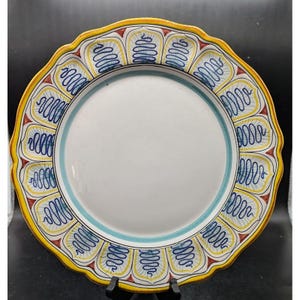 Vintage Labor Deruta Italian Pottery Ceramic Charger Round Serving Plate 12.75&quot;