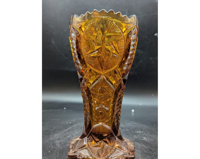 Vintage L.E. Smith Brown Amber Glass 10