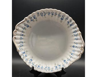 Royal Albert Memory Lane Bone China Round Bowl Blue Forget-Me-Nots Gold Trim