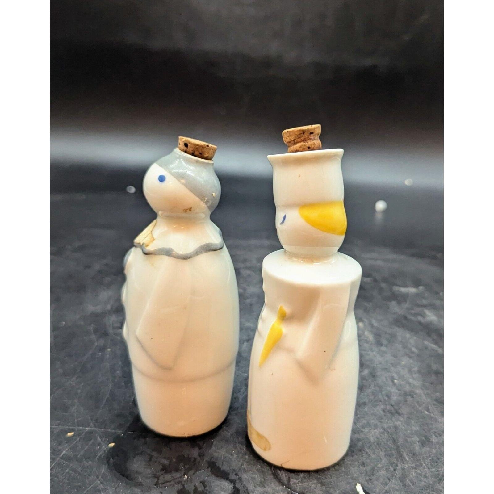 Set/2 Vintage Garnier France Liqueur Clown Figural Small Porcelain
