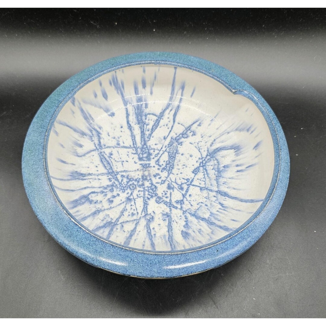Splatter Pattern Pottery Vintage Art Pottery Geometric Splatter Decorative Bowl 8