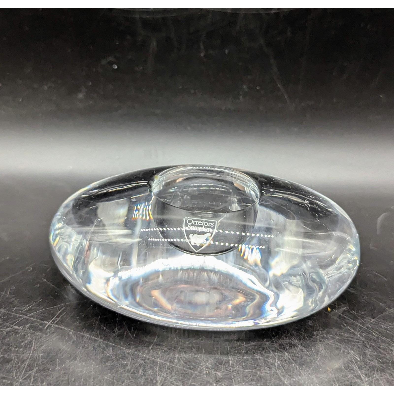 orrefors sweden リネア　２点 Sweden Orrefors Crystal Lightstone River Rock Votive Tealight Lena