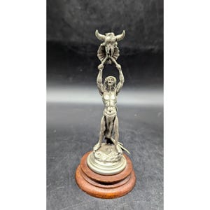 Vintage Chilmark Fine Pewter Figurine By Polland 1980 &quot;BUFFALO PRAYER&quot;