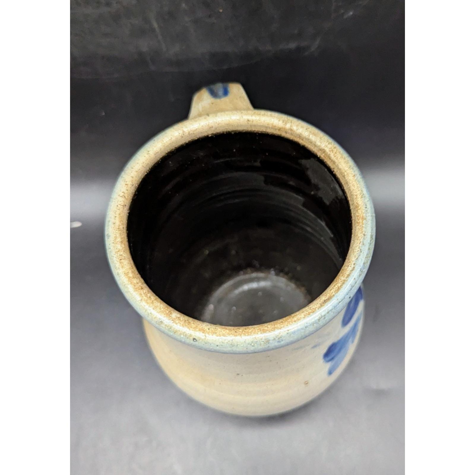 Vintage Rowe Pottery Works Stoneware Salt Glazed Blue Gray 8