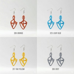 NSYN0501 - Pendientes orgánicos 3D/Elige tu color/Antracita/Bronce/Plata/Joyería/Regalo para ella