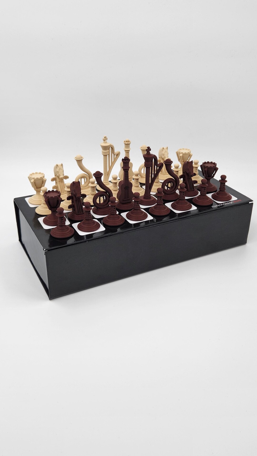Modern Chess Set – Baroque Inspired Design, Weighted Pieces, 3D Printed ...