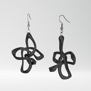 NSYN0202 - 3D printed earrings/jewelry/anthracite/silver/bronze/unique organic design/dangle earrings/3D design/elegant/gift for her