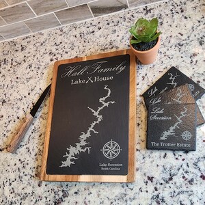 Engraved Lake Slate Cutting Board Customize Any Lake Lake Life image 2