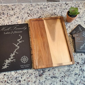 Engraved Lake Slate Cutting Board Customize Any Lake Lake Life 画像 4