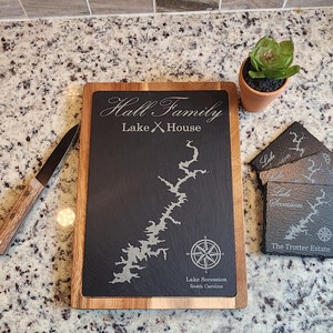 Engraved Lake Slate Cutting Board Customize Any Lake Lake Life 画像 5