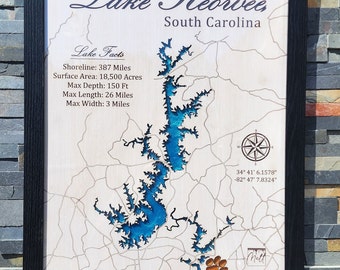 Epoxy Filled Lake Wall Art - Customize Any Lake - Lake Life - Lake House - Lake Keowee