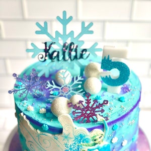Custom Frozen Cake Topper/Name Cake Topper/Acrylic Cake Topper/Snowflake Cake Topper/Acrylic Topper/Snowflake Cake Charms/Cake Charms