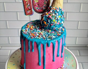 Custom Number Cake Topper/Cake Topper/Shaker Numbers/Number Shaker Cake Topper/Birthday Number Cake Topper/Shaker Cake Topper/Glitter Topper