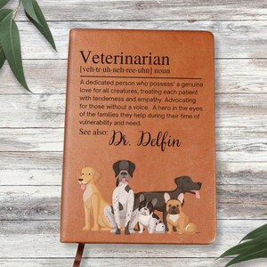 Caderno personalizado em couro vegano para veterinários, presente ideal para estudantes de veterinária. imagem 1