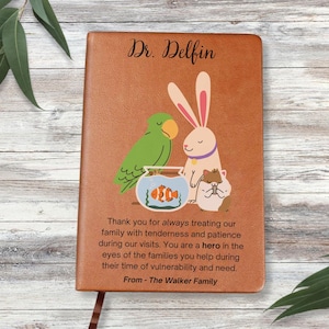 Veterinarian Gift Leather Journal, Vet Gift, Personalized Notebook, Vet Tech Gift, Graduation Gift, Animal Doctor, Vet School Gift DVM Grad