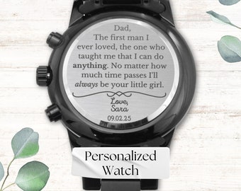 Vater der Braut Geschenk von Tochter, personalisierte gravierte Uhr, Geschenk für Vater der Braut, Eltern-Hochzeits-Geschenk, Taschenuhr, Trauzeuge
