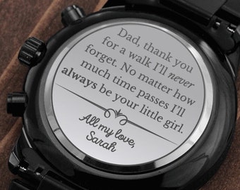 Father Of The Bride Watch Black, Father Of The Bride Gift, Gift to Father Of The Bride, Father Of The Bride Gift From Daughter, Personalized