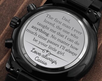 Personalized Gift For Dad From Daughter Dad Christmas Gift From Daughter Personalized Gifts For Dad Engraved Watch Personalized Watch Custom