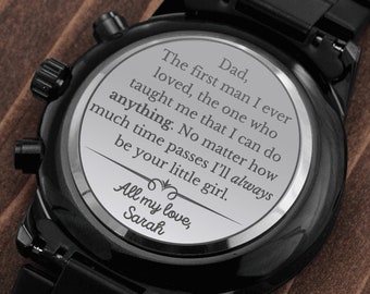 Father Of The Bride Watch Black, Father Of The Bride Gift, Gift to Father Of The Bride, Father Of The Bride Gift From Daughter, Wedding Gift