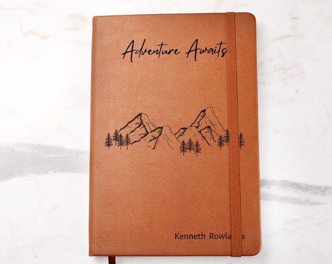 Adventure Awaits Journal, Leather Journal, Travel Journal, Adventure Journal, Couples Travel Journal, Adventure Book, Leather Travel Journal