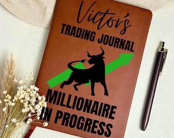 Personalized Trading Journal - Vegan Leather Notebook, Forex Crypto Investor