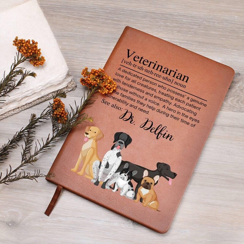 Caderno personalizado em couro vegano para veterinários, presente ideal para estudantes de veterinária. imagem 6