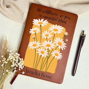 Spring Floral New Chapter Personalized Journal, Custom Notebook For New Beginnings Gift and Life Change, Grief Gift, Nurse Teacher Retired