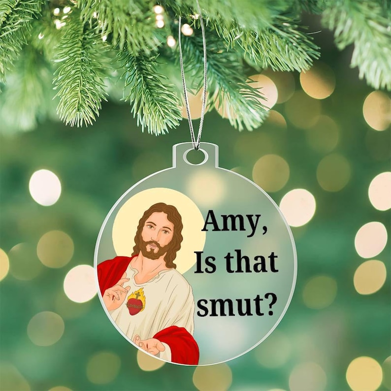 Jesus Is That Smut Ornament, Booktok Ornament, Smut Lover Christmas Gift, Bookish Lover Ornament Reader Gifts Smutty Gifts Funny Smut Street image 1